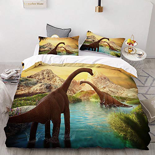 zpangg Dinosaurios de Dibujos Animados en Jurassic Park Juego de Ropa de Cama de impresión 3D,...