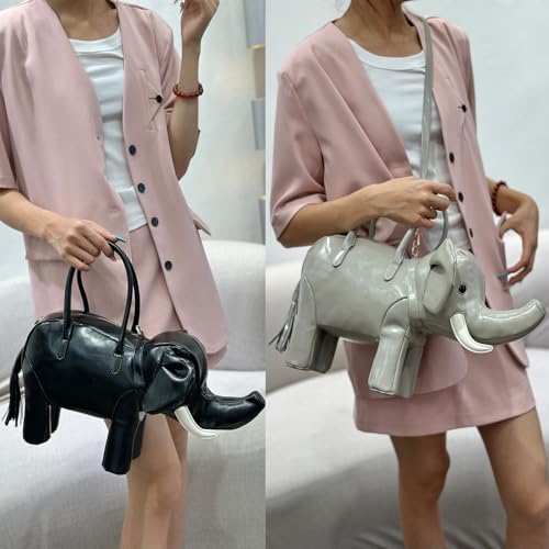 Image of Women PU Leather Unique Novelty 3D Elephant Shaped Handbag Purse Crossbody Shoulder Bag