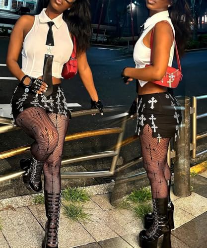 XIUSEMY Fishnet Stockings for Women Sexy Tights Lace Pantyhose Patterned Leggings Black Plus Size4