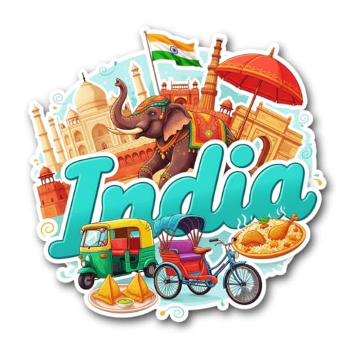 Image of India Magnet for Fridge | Wooden India Souvenir Fridge Magnet | Travel Memory Keepsake & Gift | MDF Refrigerator Decor for Home, Kitchen & Office | Size 3x3 Inches | Pack of 1 (India)