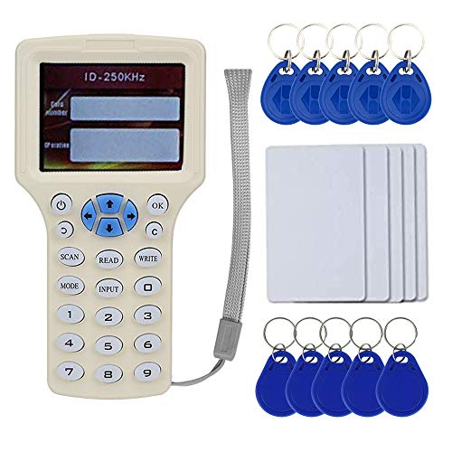 Englisch RFID NFC Kopierer Leser Schriftsteller Duplizierer 10 Frequenz Programmierer mit Farbbildschirm + 5 Stücke T5577 Karte + 5 Stücke