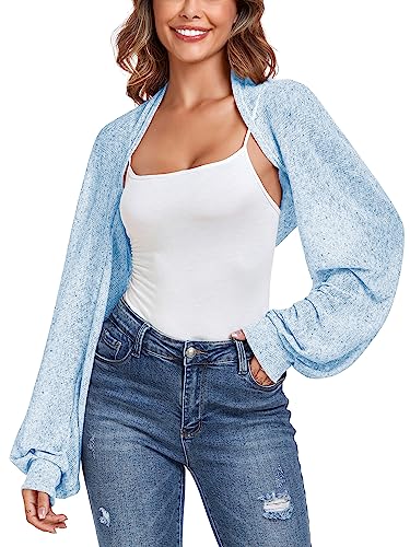 Image of ZAFUL Women's Sheer Shrug Y2K Long Sleeve Cardigans 2026 Irregular Tie Front Bolera