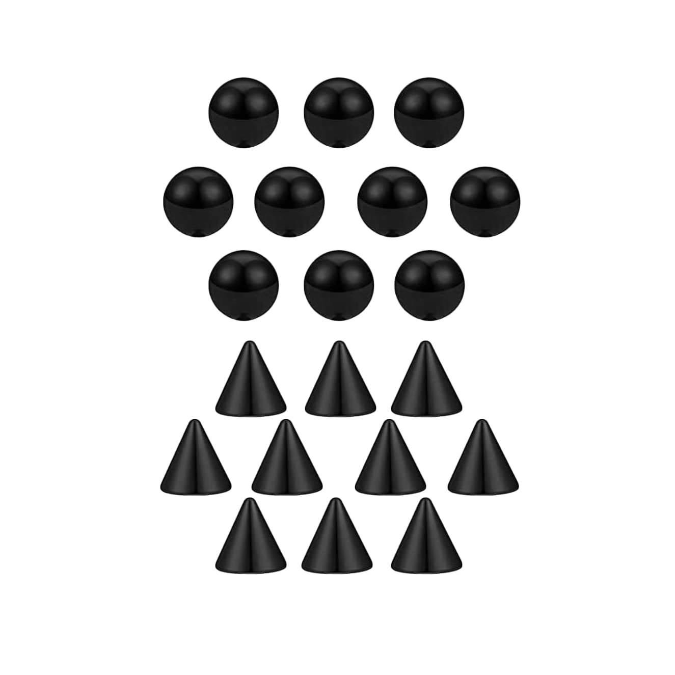 COLORFUL BLINGFake Eyebrow Nose Lip Ring Labret Studs Stainless Steel Replacement Balls Spike with 20pcs Sticker Non-Piercing Body Jewelry Fake Skin Sticker Piercing