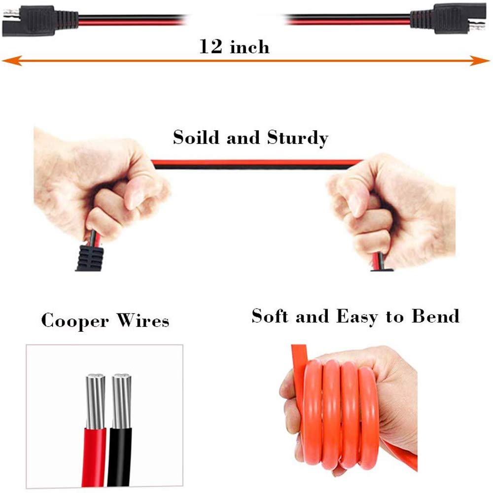 Buy 5 Pack 12" 12 Gauge 2 Pin Quick Disconnect Audiopipe Polarized Wire