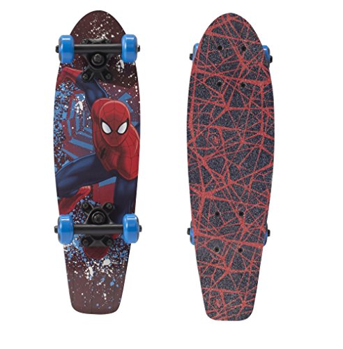 PlayWheels Ultimate Spider-Man 21" Wood Cruiser Skateboard, Dark Spider Sense