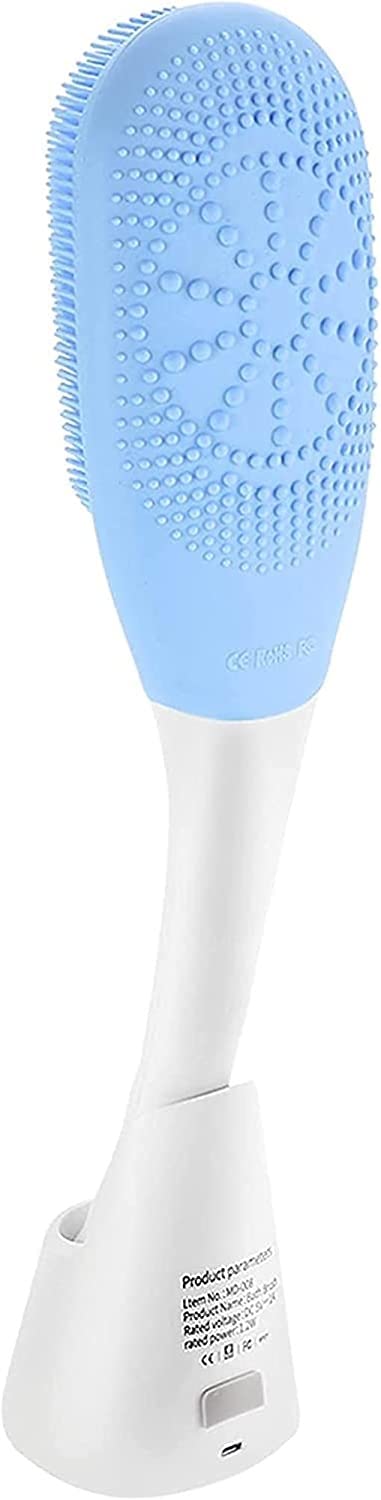 Cepillo de baño eléctrico Cepillo de Ducha con Carga USB Cepillos de baño y Cuerpo de Mango Largo Cepillo de Masaje Impermeable Limpiar Exfoliante Mejorar la circulación