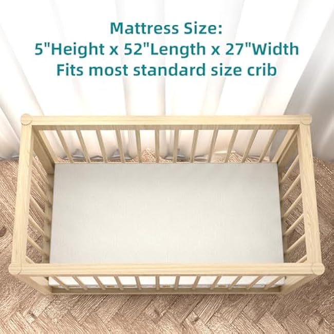 5¡° Crib Mattress, 27.5¡±x52¡° Water-Resistant and Removable Machine Washable Outer Cover, CertiPUR-US Certified Baby Foam Toddler Mattress, Fits Standard Size Crib Bed