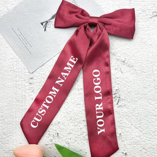 Personalized Bow Hair Clips for Women - Custom Name Embroidery Name&Logo Bow Hair Clip Gift for Her Girls Custom Letter Logo Making Jewelry For Women Jewelry Gifts