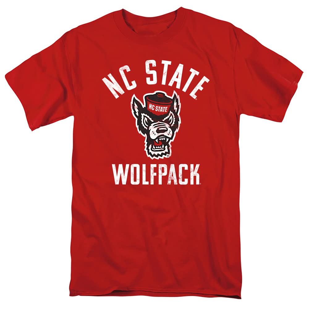 NC State Wolfpack Official NCSU Wolfpack Logo Unisex Adult T-Shirt, Red, Medium