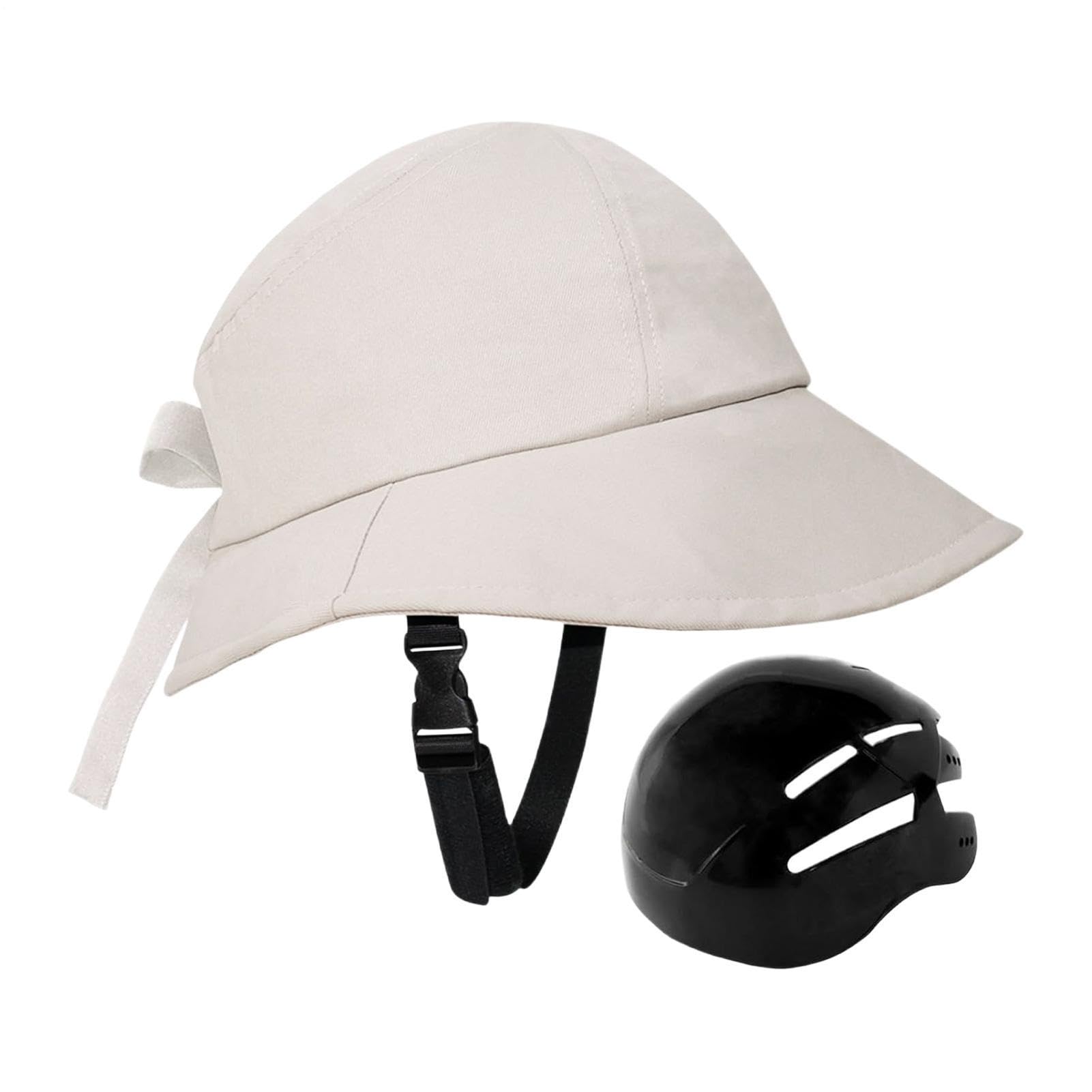 Casco De Bicicleta Estilo Sombrero - Sombrero De ala Ancha Y Protección Solar | Casco De Seguridad para Ciclismo - para Ciclistas Playa Ocio Ciclistas Casuales Verano Caluroso Y Ciclismo Al Aire