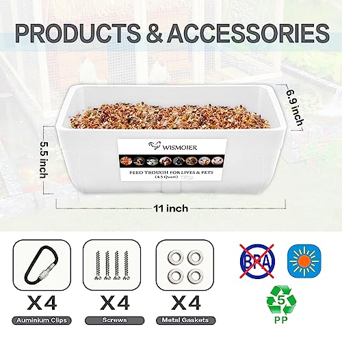 WISMOIER Pacote com 2 alimentadores de galinha com clipes para pendurar cerca alimentadores para cab