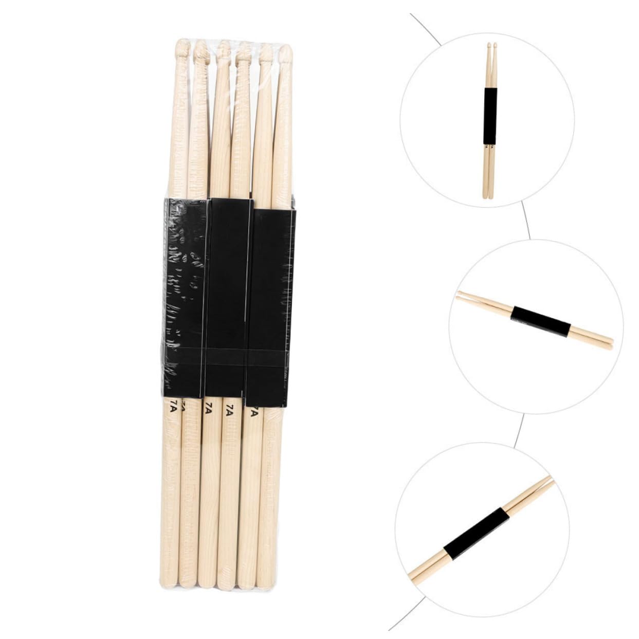 12 Paar 7a Ahorn Drumsticks für Jazz Drumset, Khaki | Leichtes Design, Vielseitig Einsetzbar, Holz Ausführung für Percussion Instrumente
