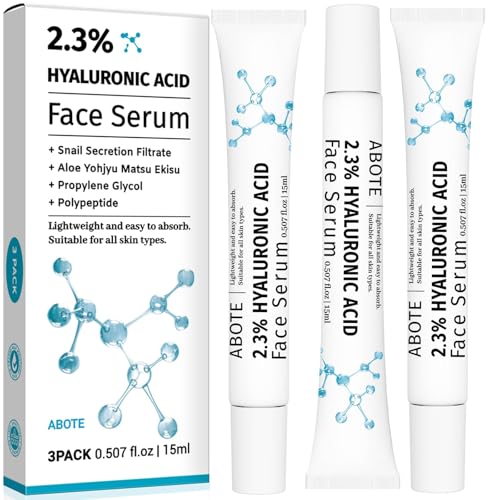 Image of 2.3% Hyaluronic Acid Serum for Face with 1% Snail Secretion Filtrate Deep Moisturizing Anti-Aging Anti-Wrinkle (3Pack-Each 15g)
