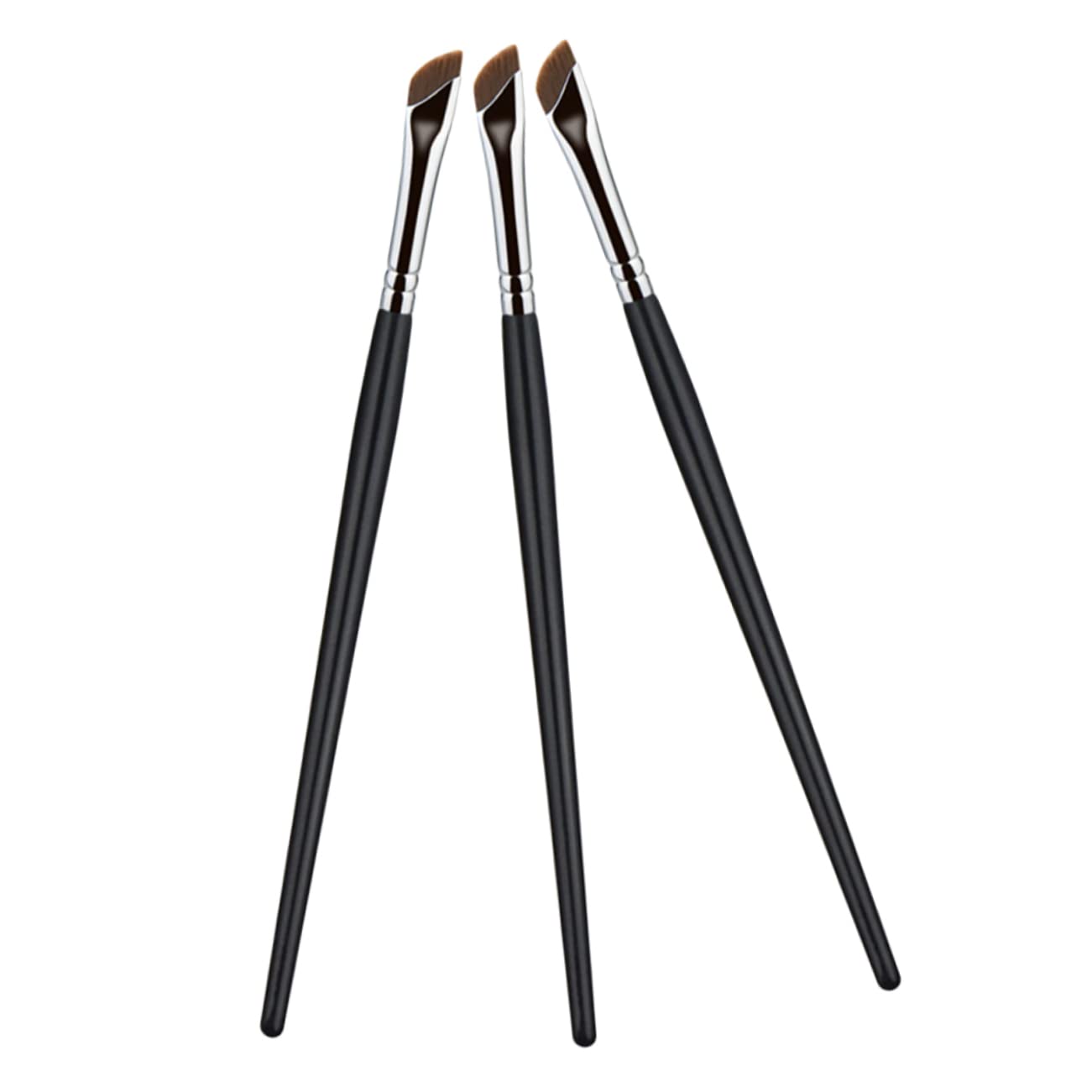 TOVINANNA Eyeliner Tool Applicator Set 3pcs Angled Eyebrow Brush Flat Concealer Brush