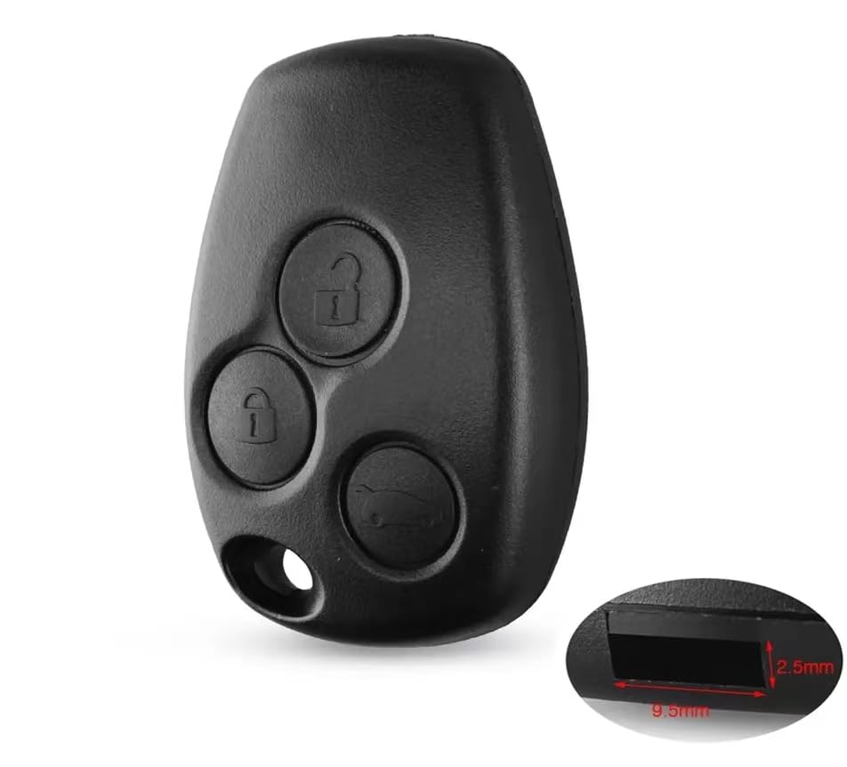 OGGIPRO 3 Button Key Case without Blade Compatible with Renault Dacia Logan, Sandero, Duster, Lodgy | Remote Control Car Key Shell - Image 2