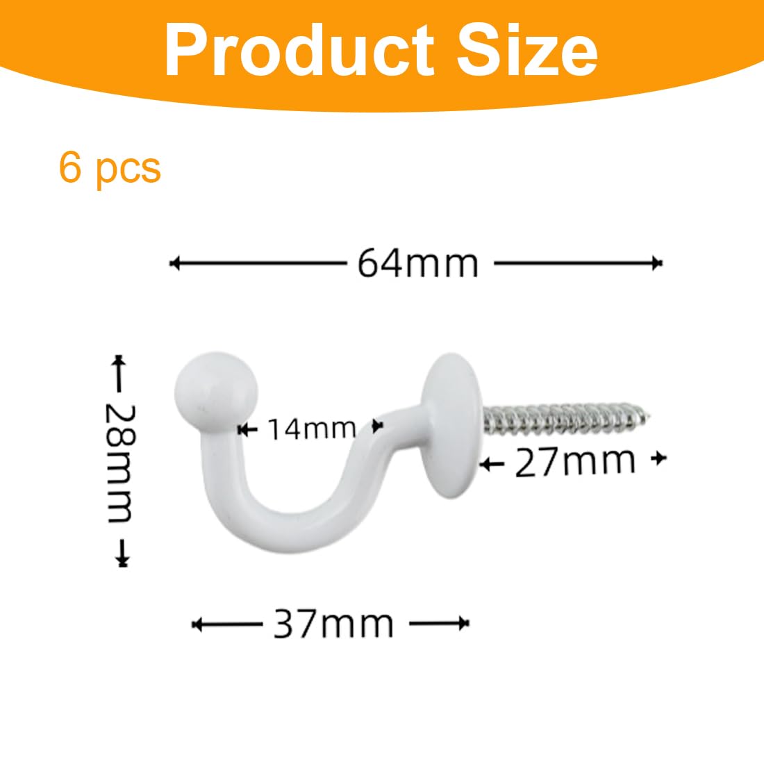 DHWEKU 6 Pcs Embrasses Rideaux Crochets U Blanc Crochet d'Arrimage