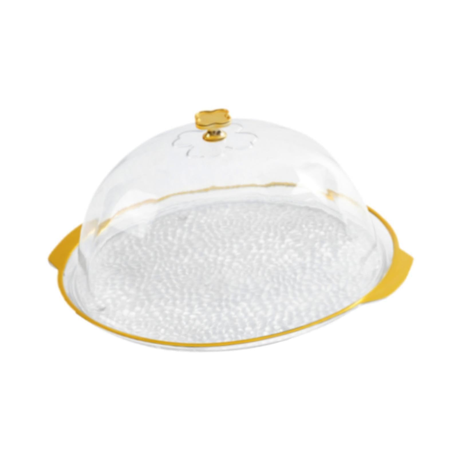 KIXZSAZ Bread Storage Tray With Dome Sturdy Showcasing Mouthwatering Treats At Any Occasion Lightweight Yet Sturdy Cake Plate With Dome Cake Display Stand Lid, Clear, L