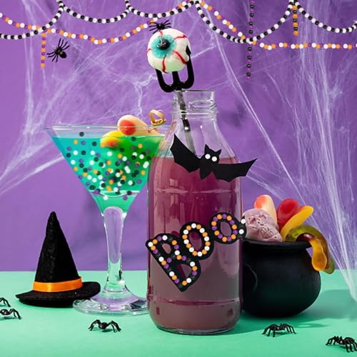 Halloween Beads, 1200Pcs Halloween Spacer Beads 4mm Round Small Craft Beads for DIY Bracelets, Orange & Purple & Black & White