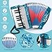 AKLOT 17 Key Piano Accordion, Lightweight Kids Accordion, Celluloid Accordions Brighter and Pure Tone than Plastic, Durable Metal Cover with Straps, Manual for Children, Beginners Acordeón (Sky Blue)
