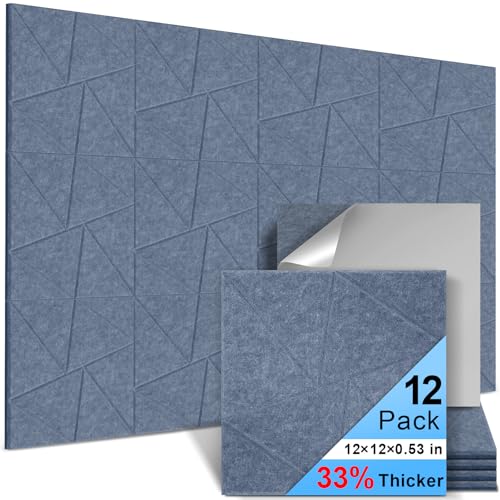 12 Pack de Paneles Acústicos Slat Autoadhesivos, Paneles Absorbentes de Sonido miniatura 1