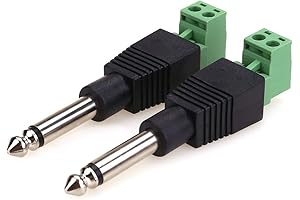 NANYI TS Microphone Adapter Plug, 1/4 Inch Mono Male Plug for Guitar/Speaker/Microphone...