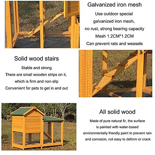 outdoor product Hühnerstall Aus Holz Im Freien, Doppellagiges Kaninchennest, Wetterfestes Tierhaus Und Geflügelstall Mit… – Bild 7