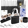 37-Piece Stainless Steel Storage Lock Set for Picking Storage Unit shed Garage and Fence Padlock 3 Pick Set