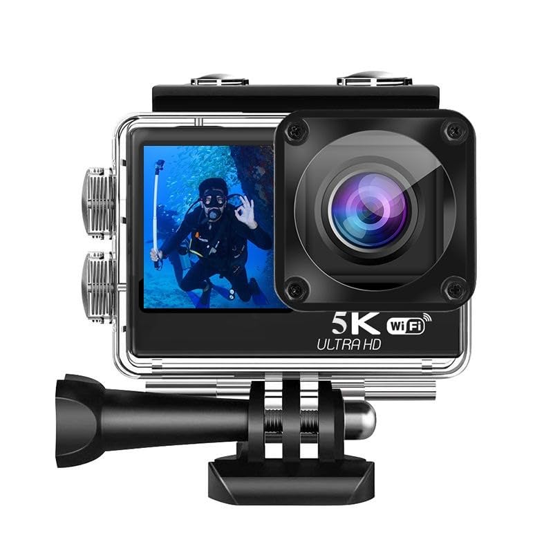 AJUK 5K 30FPS 48MP WiFi Ultra HD Sports Action Camera | 2" / 1.4" Dual Touch Screen | 170 Degree Wide Angle | EIS Stabilization |30M Waterproof |Built in Mic| 2 x 1350mAh Battery with Accessories Kit-picture-18