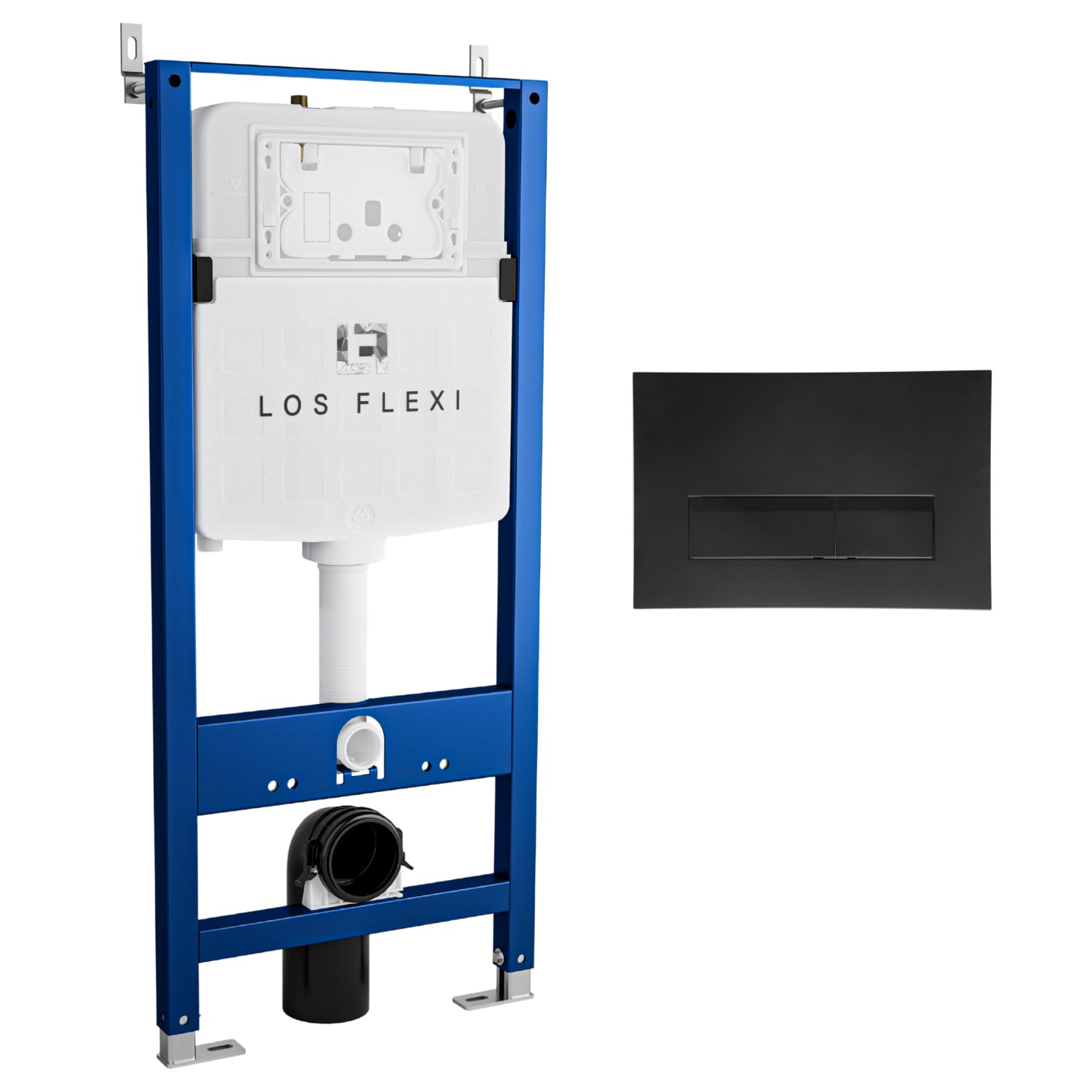 Concealed In-Wall Toilet Tank Carrier for Wall Hung Toilets, 0.8/1.6 GPF Dual Flush, Adjustable Height Tank Carrier, Includes Flush Actuator Plate for Wall Mount Toilet Setup