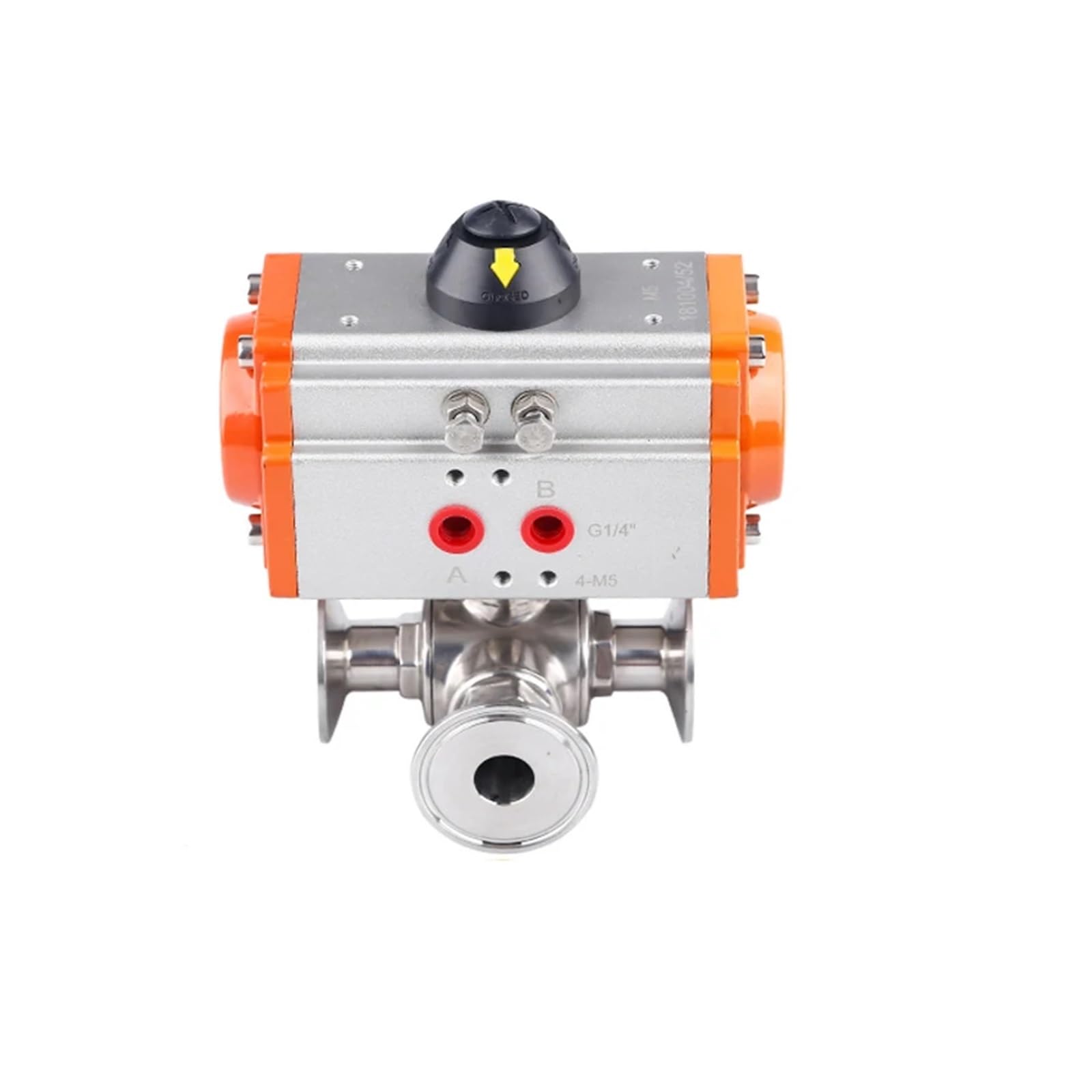 Cxfcihft 32Mm 3 Way Pneumatic Ball Valve Tri Clamp Ferrule Type Double Acting Cylinder(T Type)