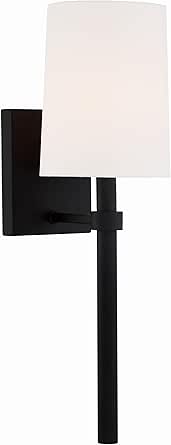 Crystorama Bromley 1 Light Black Forged Sconce