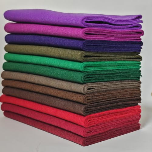Image of XSEINO 12 Rolls 8 inchx35 inch 1.4mm Thick Soft Felt Fabric Sheet 12 Assorted Midnight Garden Series Colors Felt Pack for DIY Craft Sewing Squares Nonwoven Patchwork