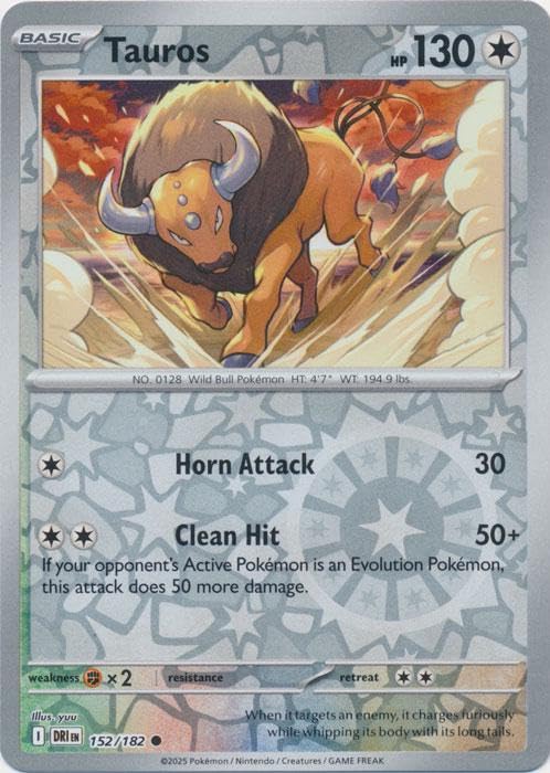 Pokemon - Tauros 152 182 - Destined Rivals - Reverse Foil - Single Card