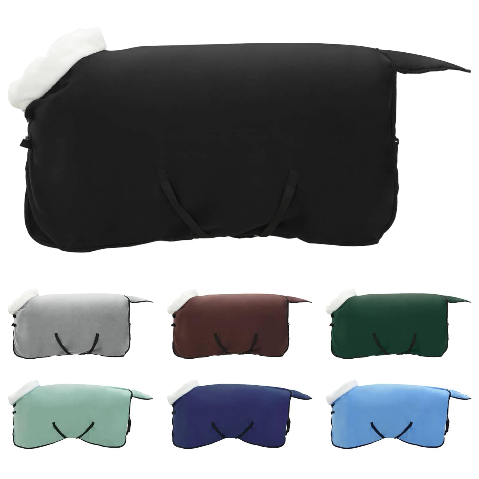 Tidyard Pferdedecke Schwarz 85 cm Polarfleece, Moderne Abschwitzdecke Atmungsaktive Pferdedecke42013368