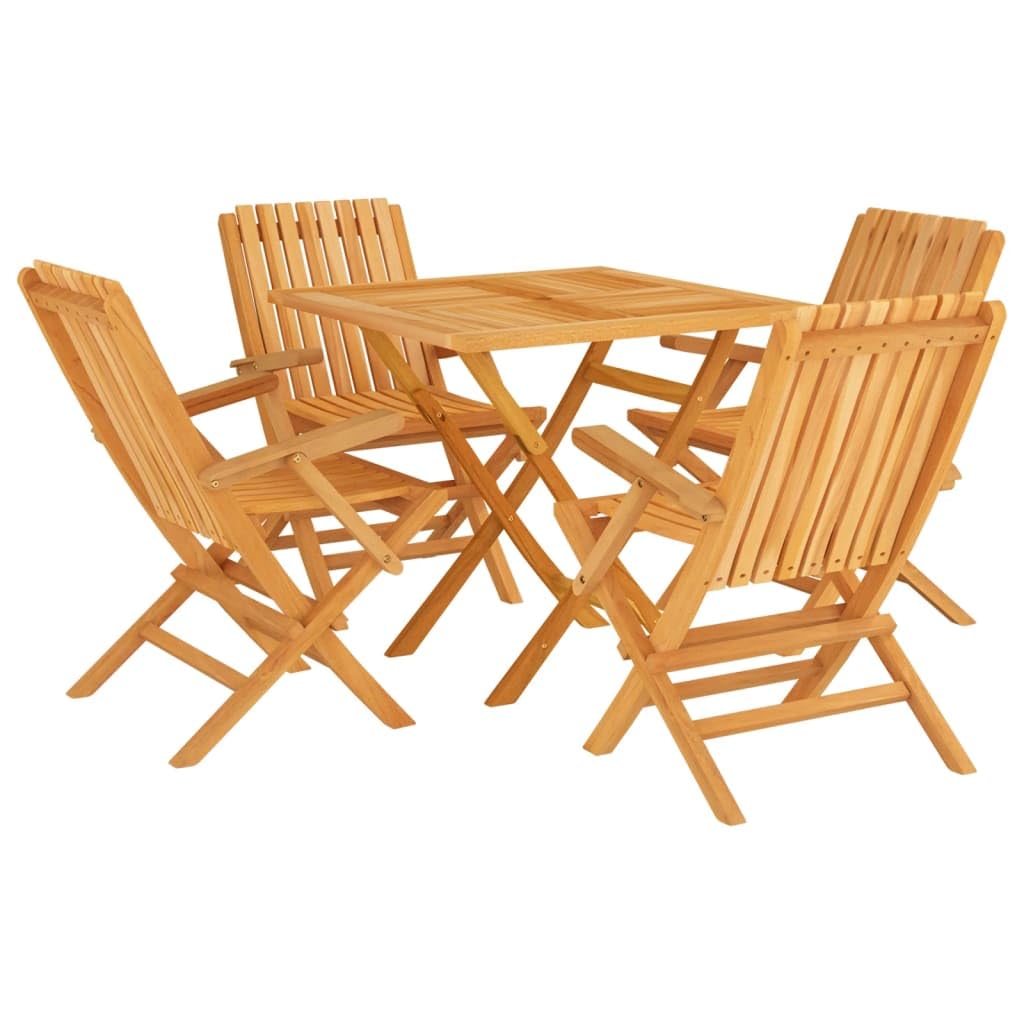 KCCKOM Garden Furniture Set 5 Piece Patio Dining Set Solid Wood Teak