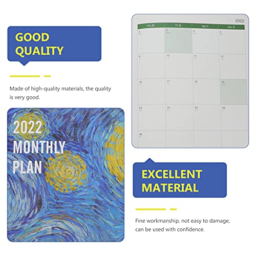 PRETYZOOM Caderno de calendário 2022 Manual de planejamento de tempo Caderno planejador diário trivi