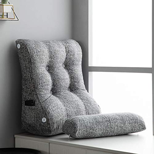 HGDR Almohadas de Lectura Almohada de Respaldo Triangular Sofá Cama Silla de Oficina Cojín Lumbar de Viaje Reposacabezas Respaldo con Funda Lavable extraíble,E-55 * 30 * 60 cm