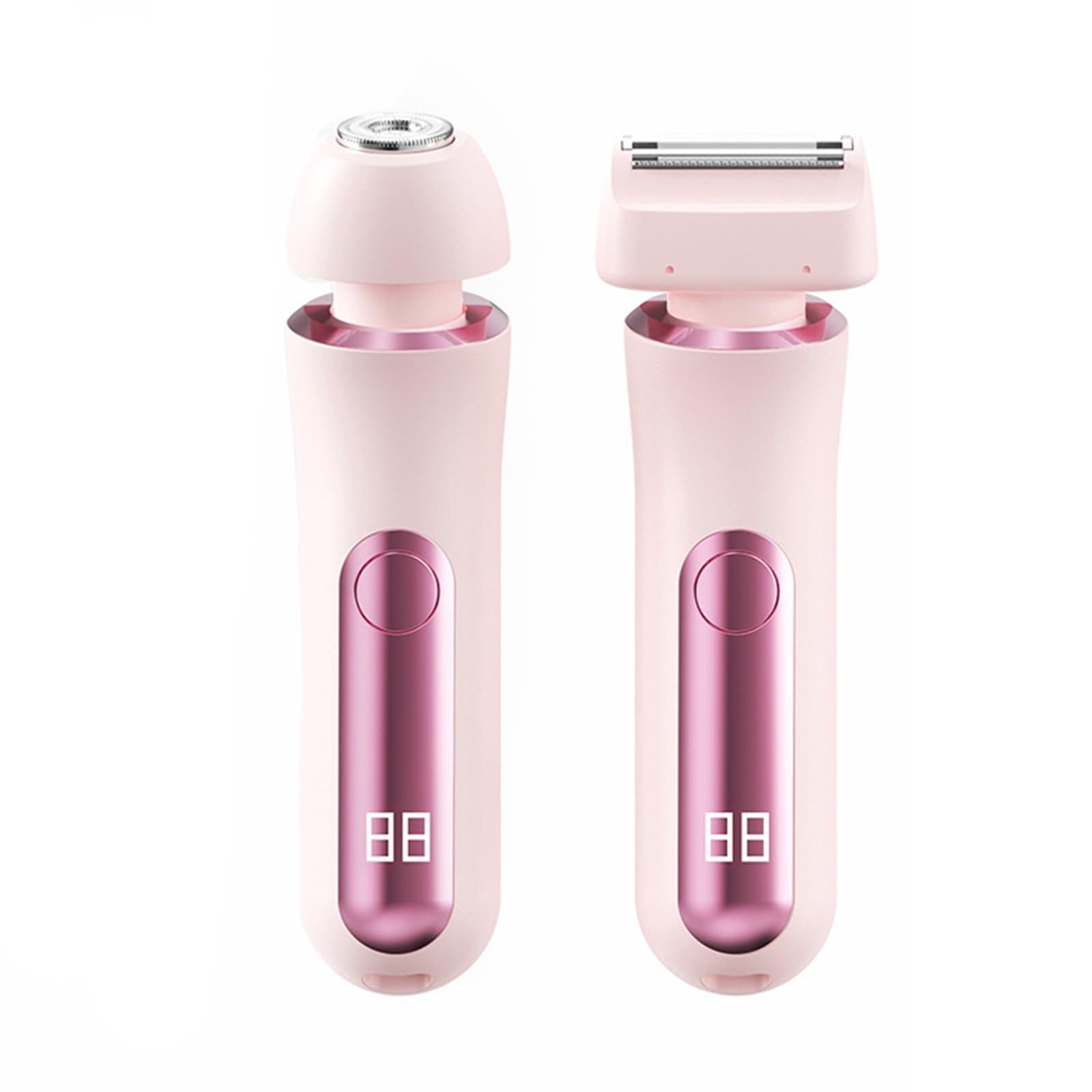 Damenrasierer Doppelkopf-Trimmer, 2-in-1 Nass- und Trocken-Trimmer, Damenrasierer, 2-in-1, wiederaufladbarer Haarentferner, für Damen, Bikini, Schamhaar, Beine, Körper (Farbe: Rosa)