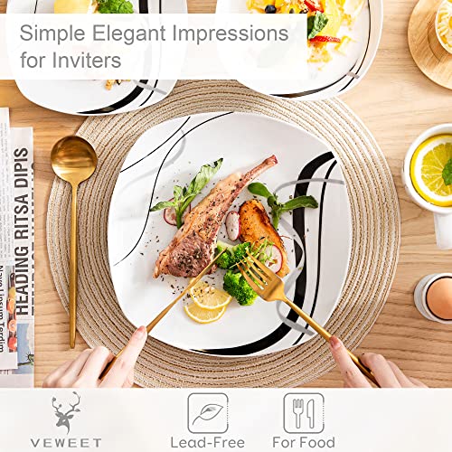 image for VEWEET, Series Fiona, Dishes Set for 4, 20 Pieces Dinnerware Sets, Squ