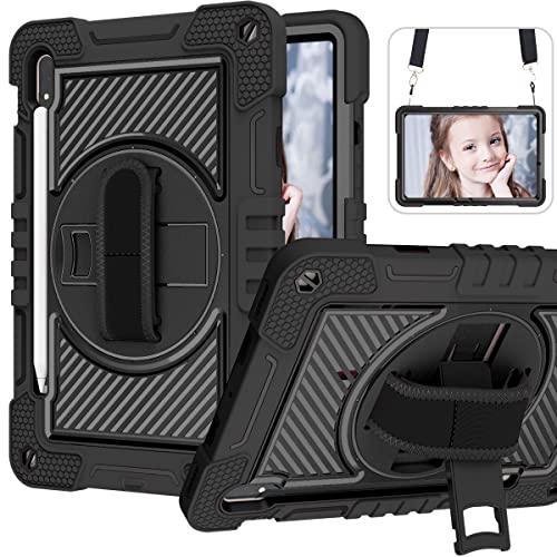 Coque Samsung Tab S8 S7 antichoc rotative 360° à dragonne intégrée