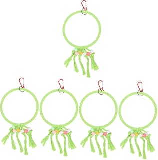 Mipcase 5Pcs Brinquedos Brinquedo Para Periquito Mastigar Corda Papagaios Caturras Poleiro Redondo Poleiros Periquito Periquito Papagaio Pássaros Brinquedo Engraçado Conure Balanço