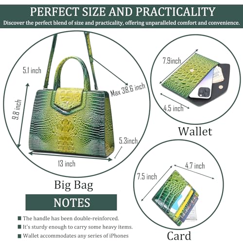 Image of Makcr Joacbv Women Embossed Pattern Satchel Handbags Wallet 3 pcs Set Crossbody Tote Top Handle Vegan Leather Ladies Bag | Embossed Pattern
