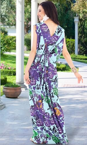 Image of KOH KOH Womens Long V-Neck Grecian Goddess Wedding Guest Maxi Dress Gown