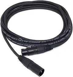 CABO PARA MICROFONE NINJA LW 0,20 MM CONECTOR XLR MACHO/XLR FEMEA 15FT 4,57 METROS PRETO - SANTO ANGELO