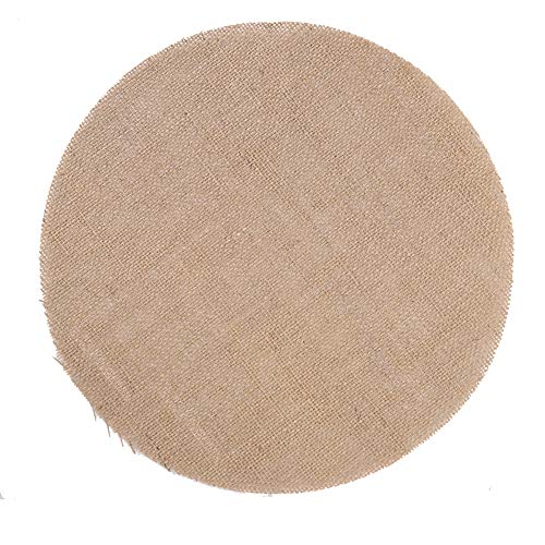 Luzen 12Pcs Rustic Burlap Linen Doilies Mat Round Placemats Cup Mat Coaster Table Decorations For Wedding Holiday Home Party Dining Table cover