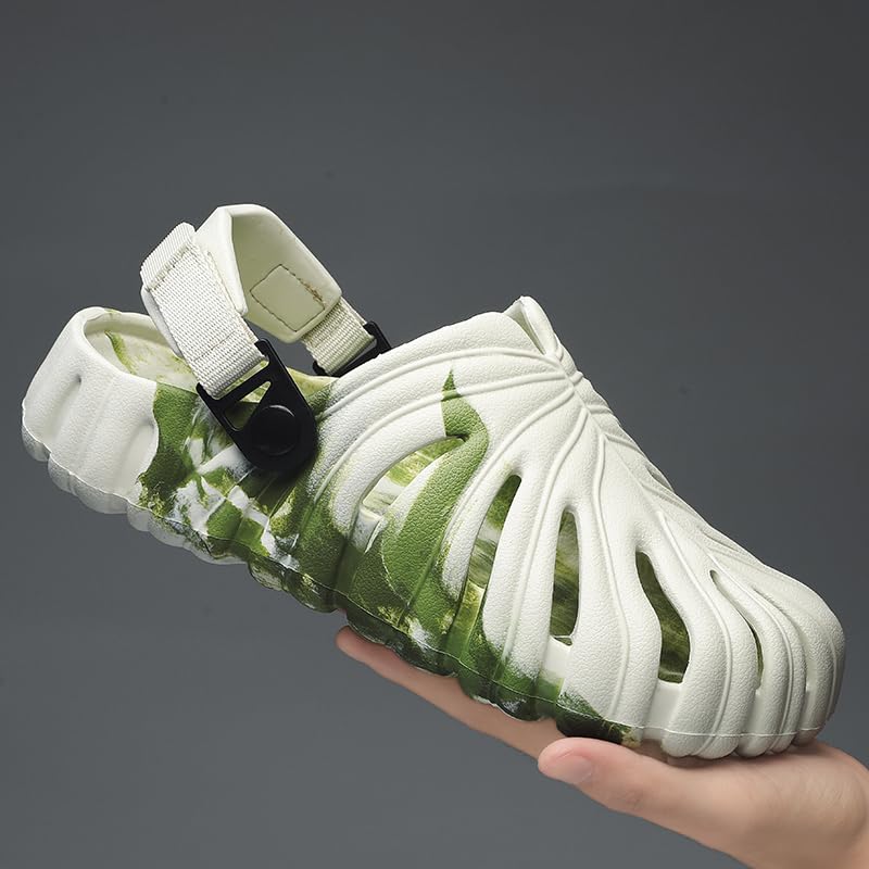 Monstera Shoes, Monstera Leaf Pattern Slippers, EVA Thick Sole Non-slip Slides, Summer Monstera Slides for Women Men4