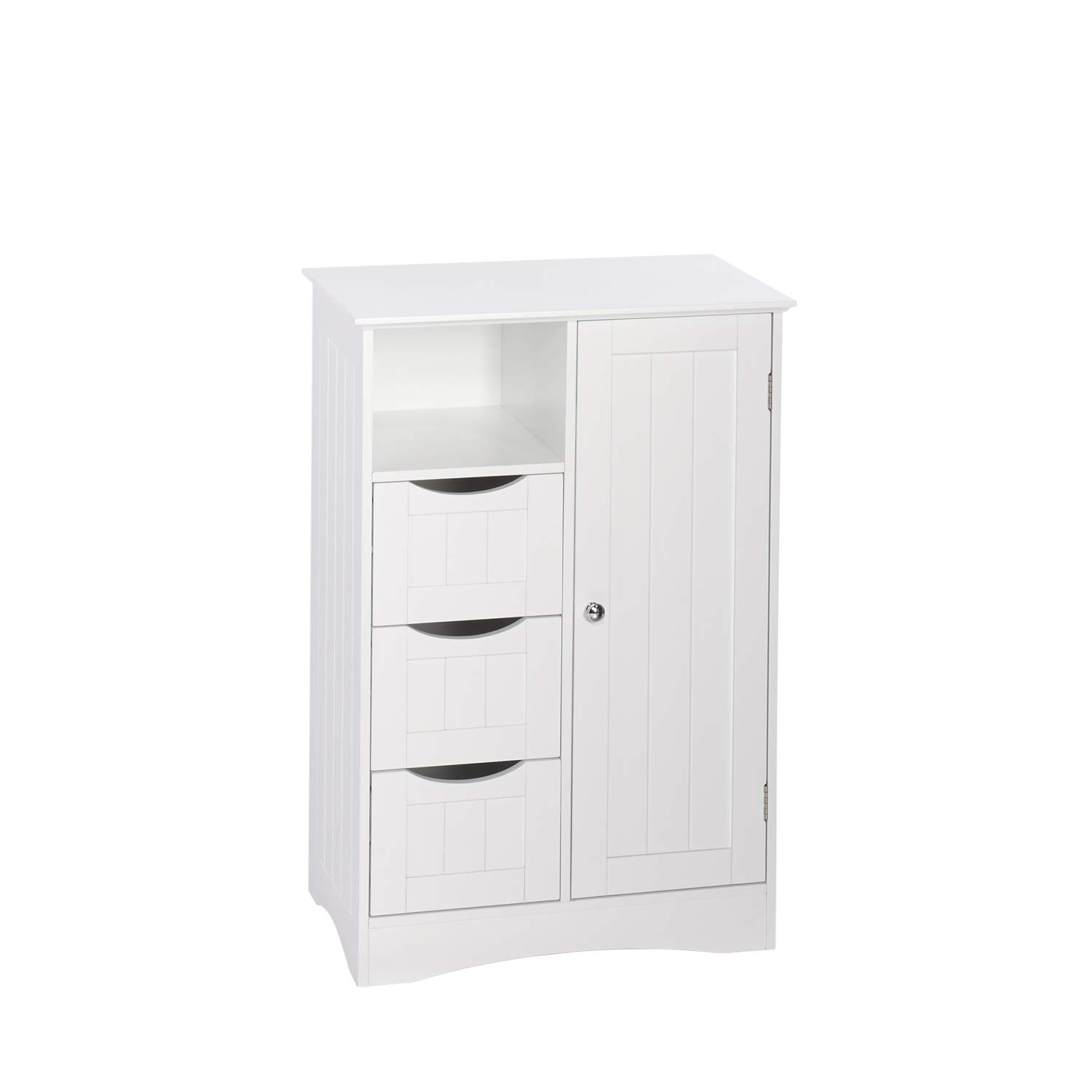 RiverRidge Ashland Collection 1 Door, 3 Drawer Floor, White Cabinet