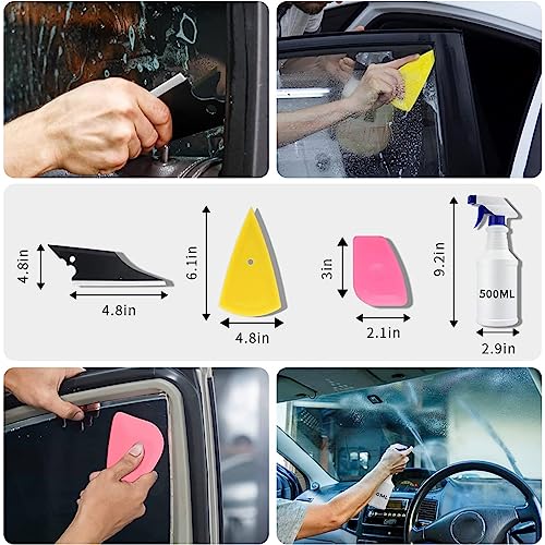 Image of STHIRA 14 Pcs Sunfilm Tool Kit for Car Tint, Cutter, 500ml Spray Bottle