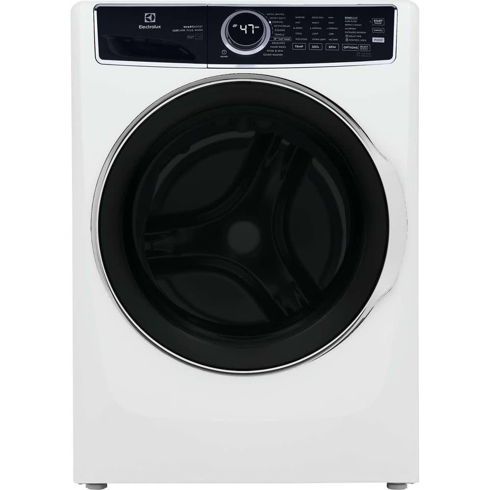 Photo 1 of Electrolux 27 in. W 4.5 cu. ft. Front Load Washer with SmartBoost, LuxCare Plus Wash System, Perfect Steam in White