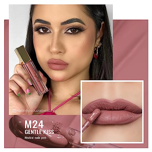 Oulac Nude Pink Lipstick Matte for Women Pink Nude Long Lasting Lip Stain - Image 3